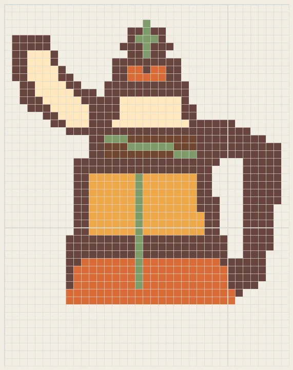 Acorn moka pot perler bead pattern