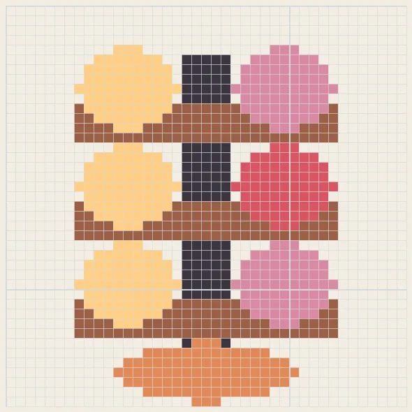 Afternoon tea perler bead pattern