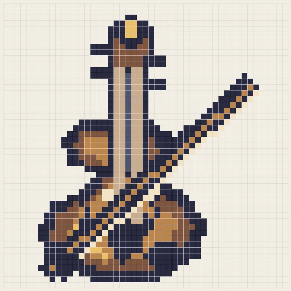 Amber violin and bow perler bead pattern