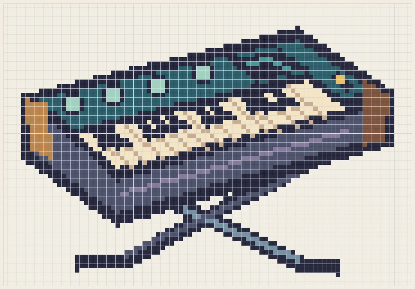 Analog keyboard synthesizer perler bead pattern