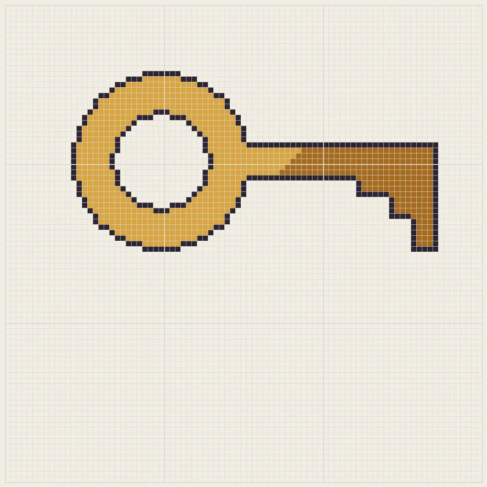 Antique key perler bead pattern