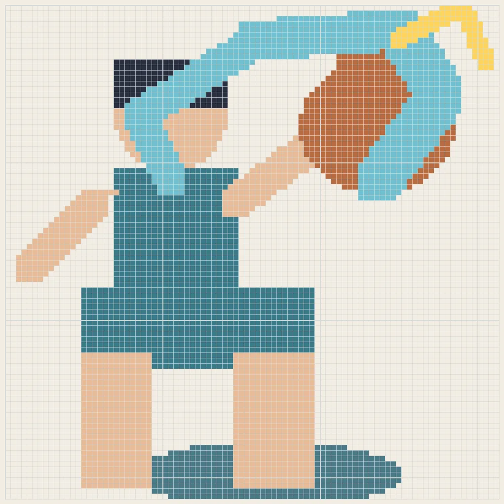 Aquarius star fountain perler bead pattern