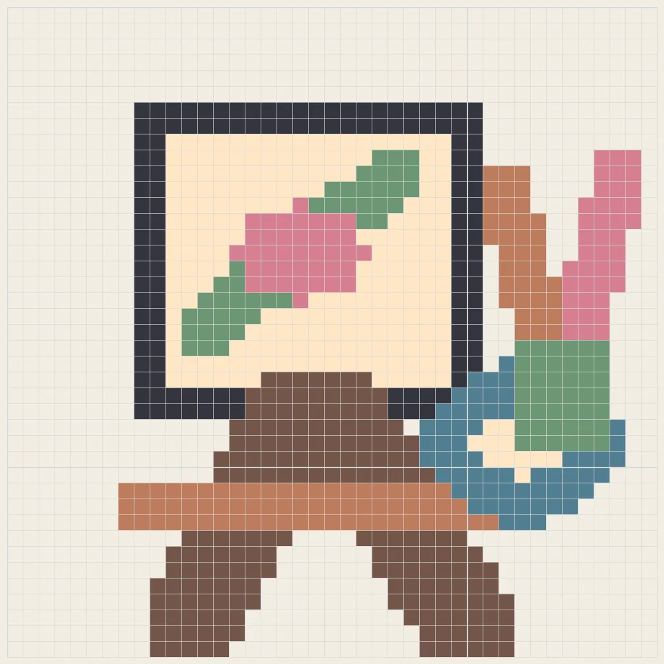Artist desk perler bead pattern