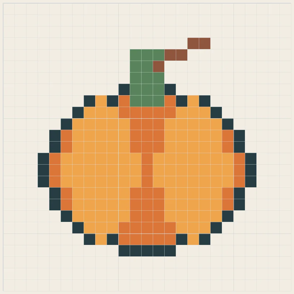 Autumn pumpkin perler bead pattern