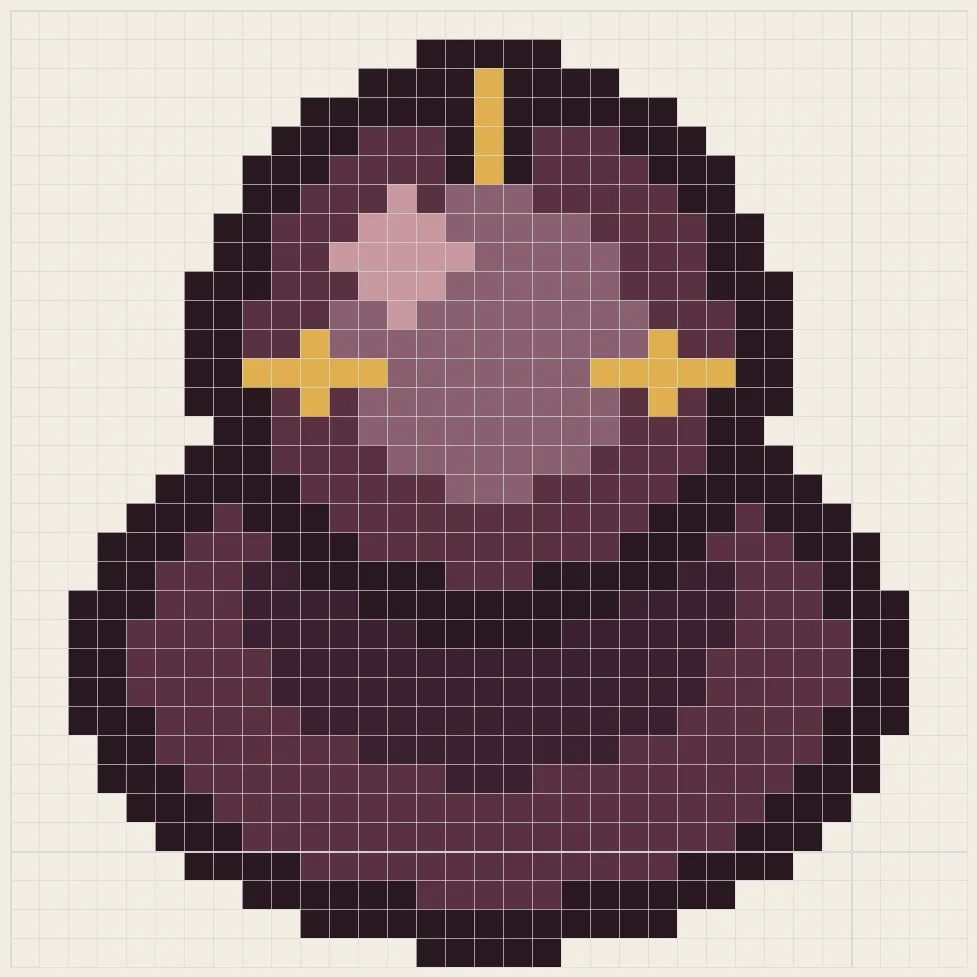 Ballet hair bun perler bead pattern