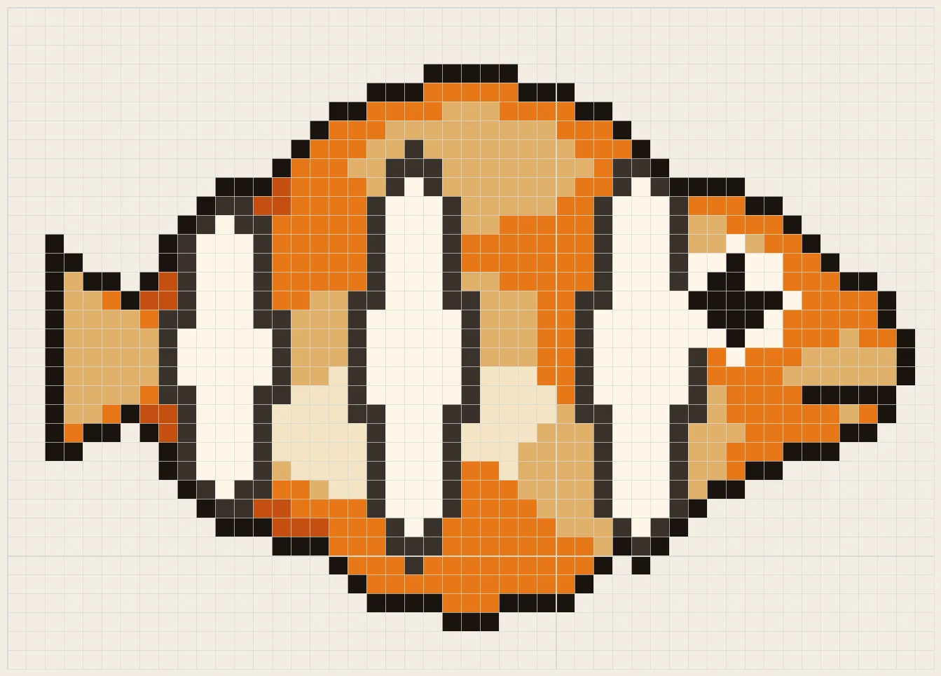Banded clownfish perler bead pattern