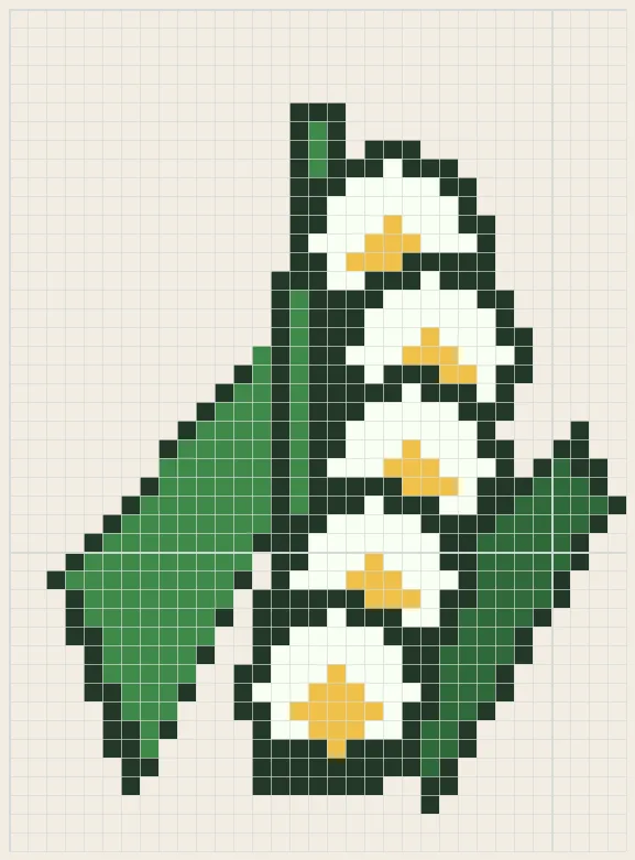 Bellflower spray perler bead pattern