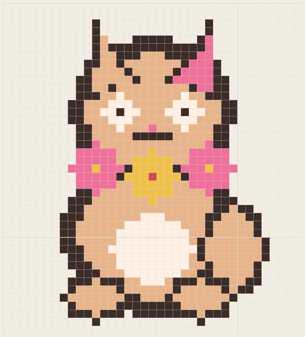 Blossom collar kitten perler bead pattern