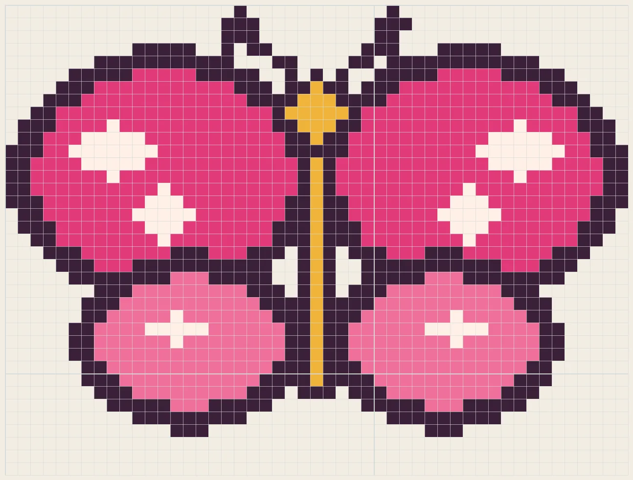 Bow-wing butterfly perler bead pattern