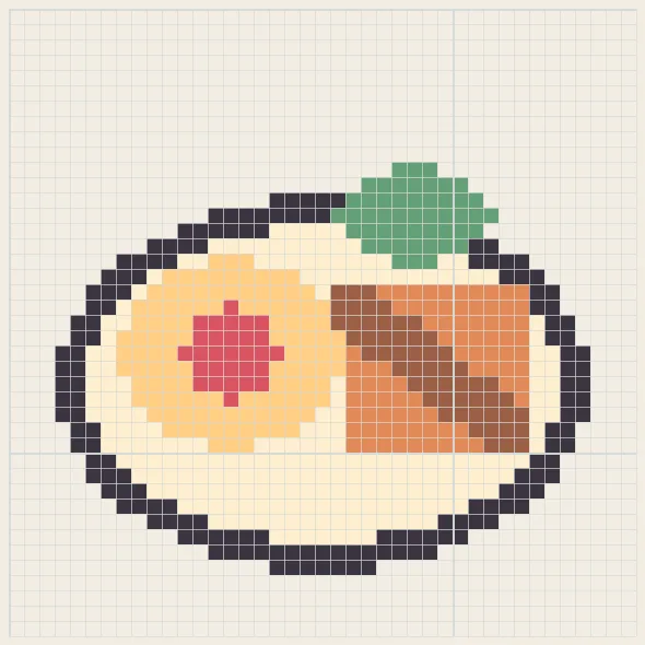 Breakfast platter perler bead pattern