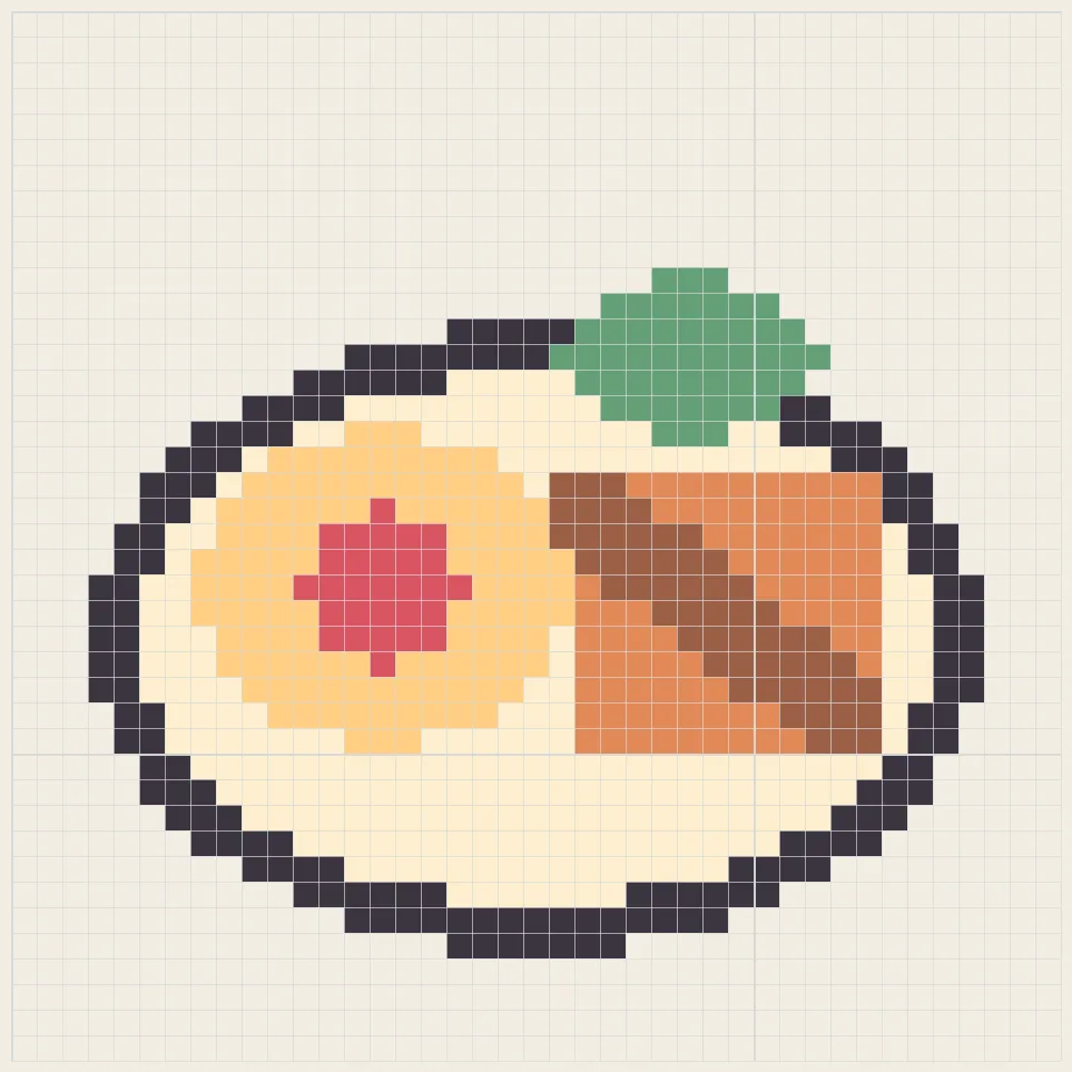 Breakfast platter perler bead pattern