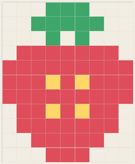 Bright strawberry perler bead pattern