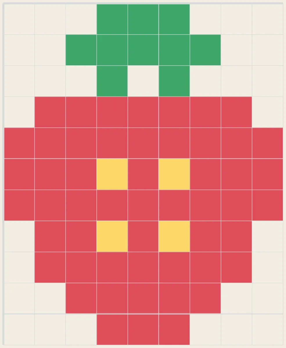 Bright strawberry perler bead pattern