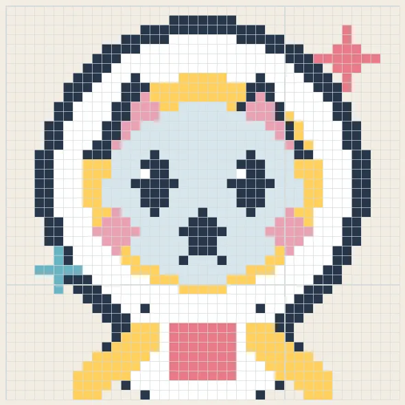 Bubble cat astronaut perler bead pattern