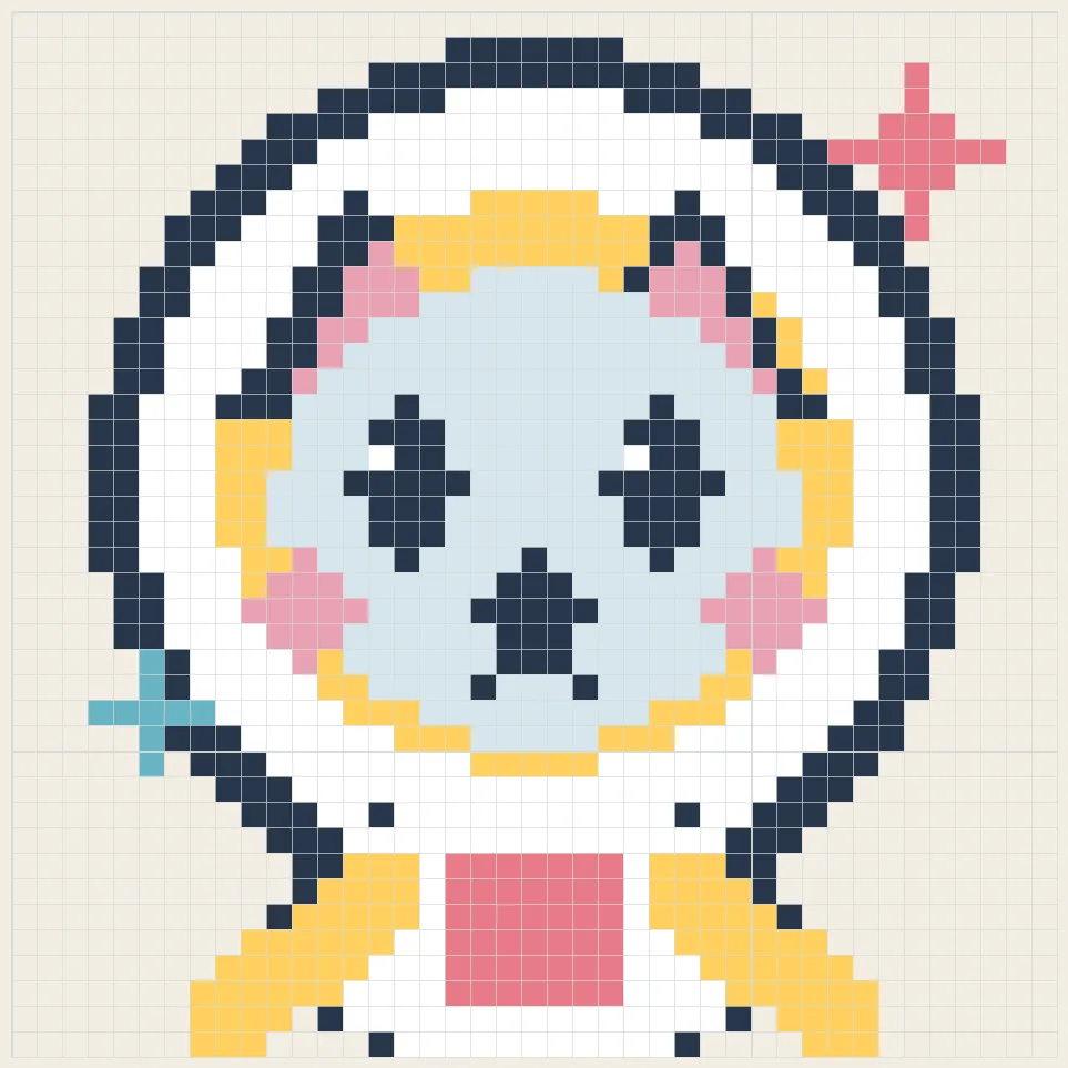 Bubble cat astronaut perler bead pattern