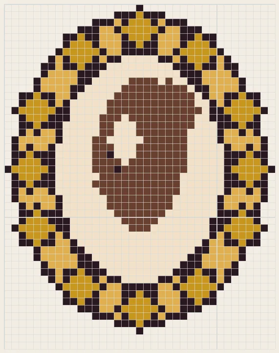 Cameo brooch perler bead pattern