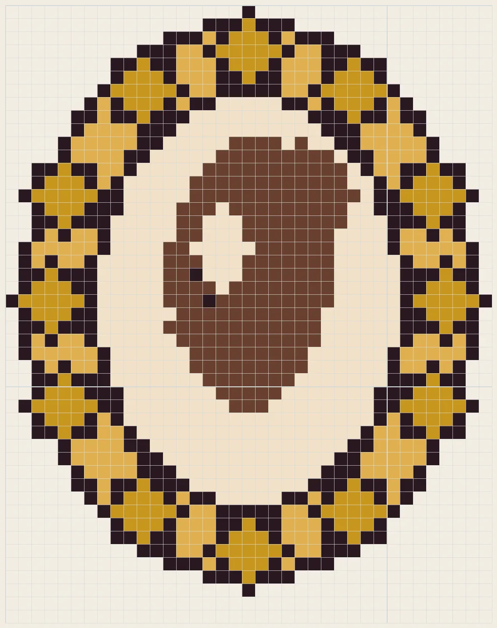 Cameo brooch perler bead pattern