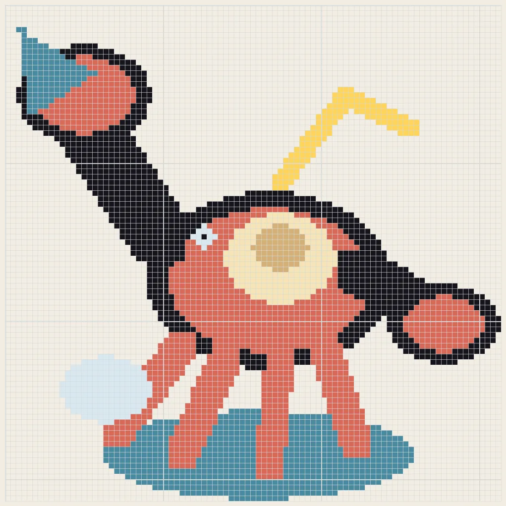Cancer tide moon perler bead pattern