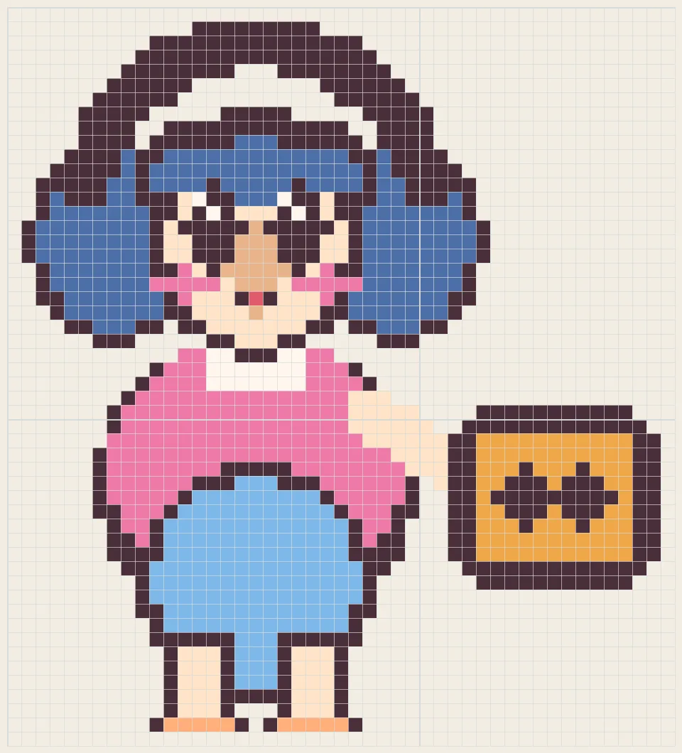 Cassette headphone girl perler bead pattern