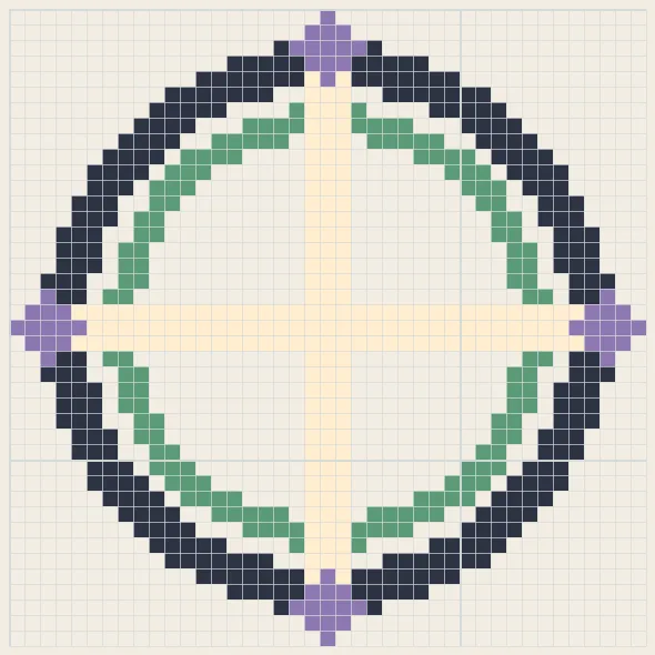 Celestial compass perler bead pattern