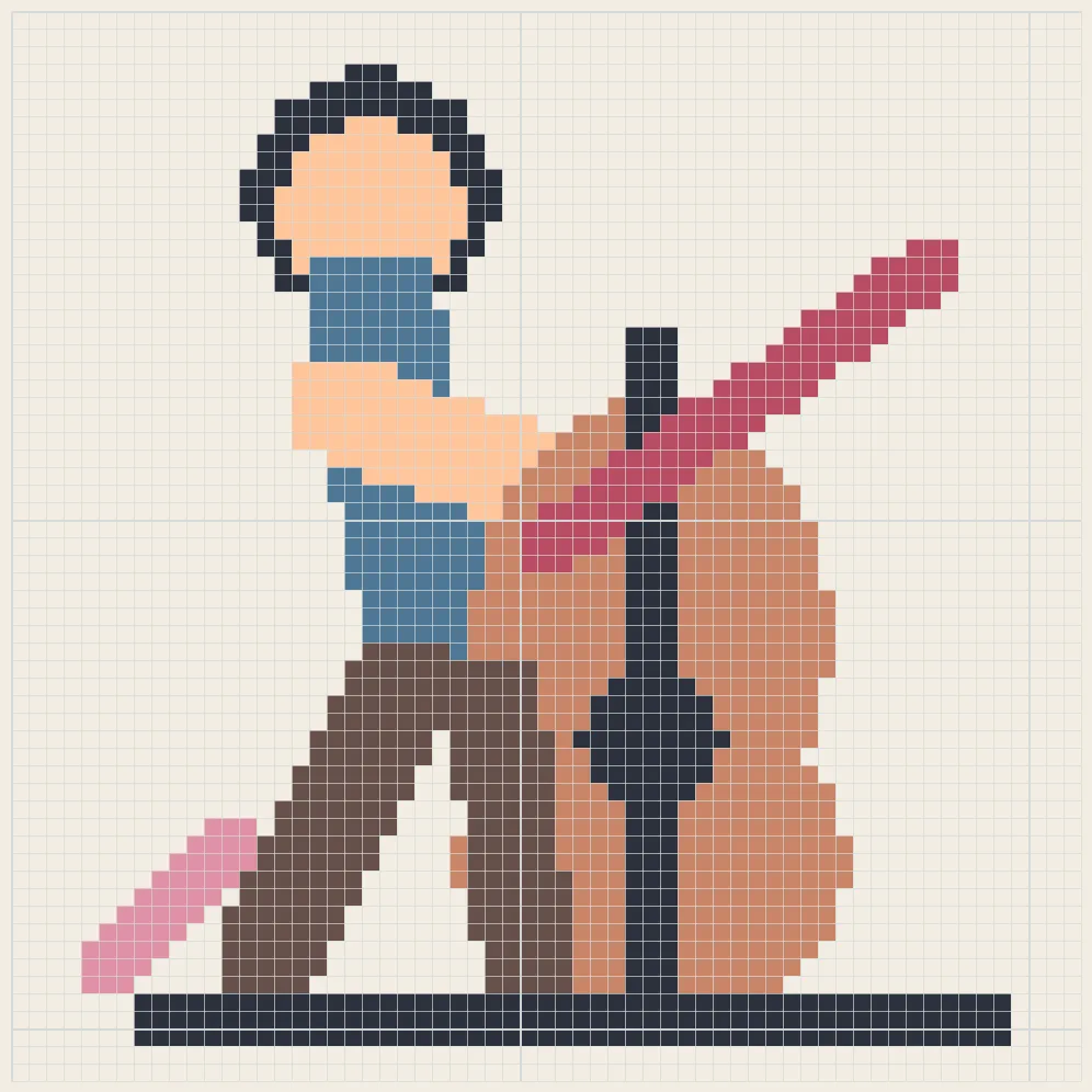 Cellist on stage perler bead pattern