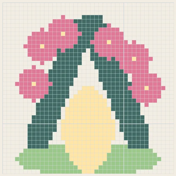 Cherry blossom view perler bead pattern