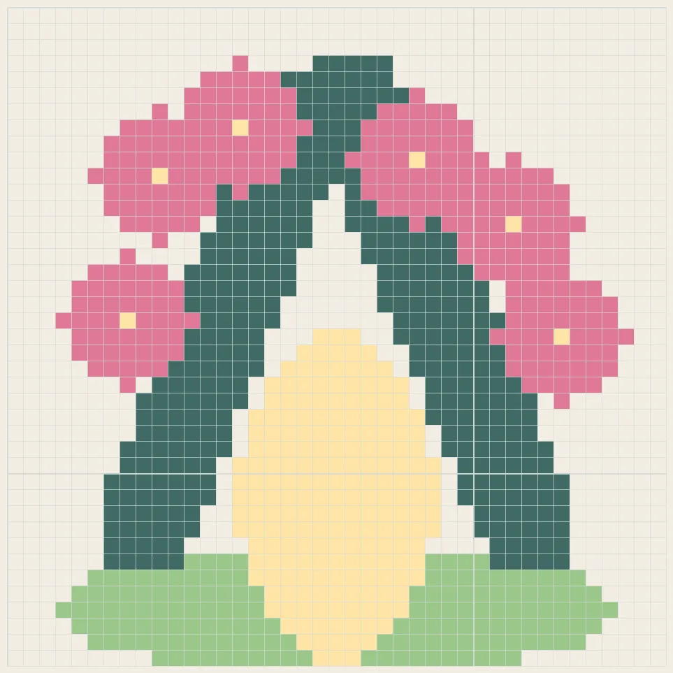 Cherry blossom view perler bead pattern