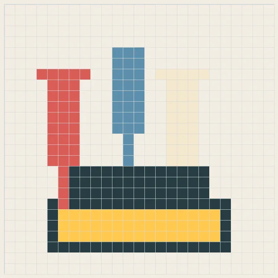 Chess crown perler bead pattern