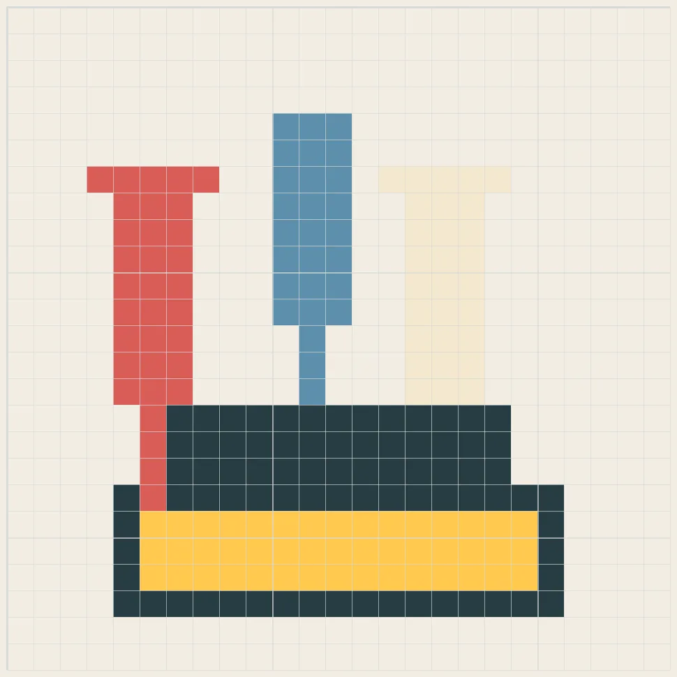 Chess crown perler bead pattern