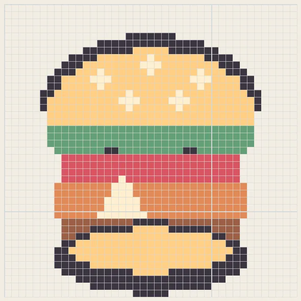 Classic burger perler bead pattern
