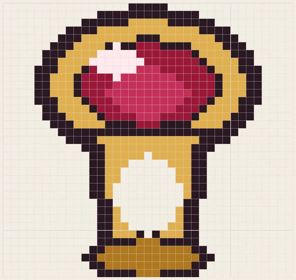 Cocktail ring perler bead pattern