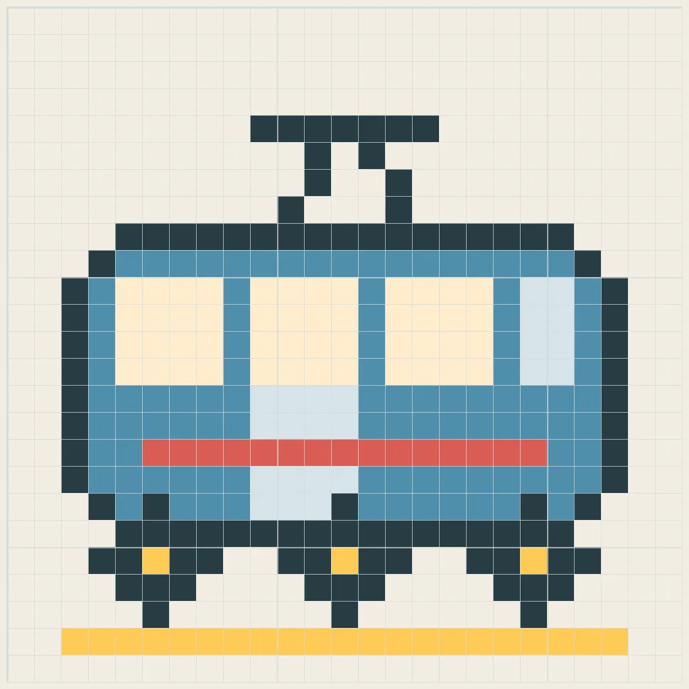 Commuter train perler bead pattern