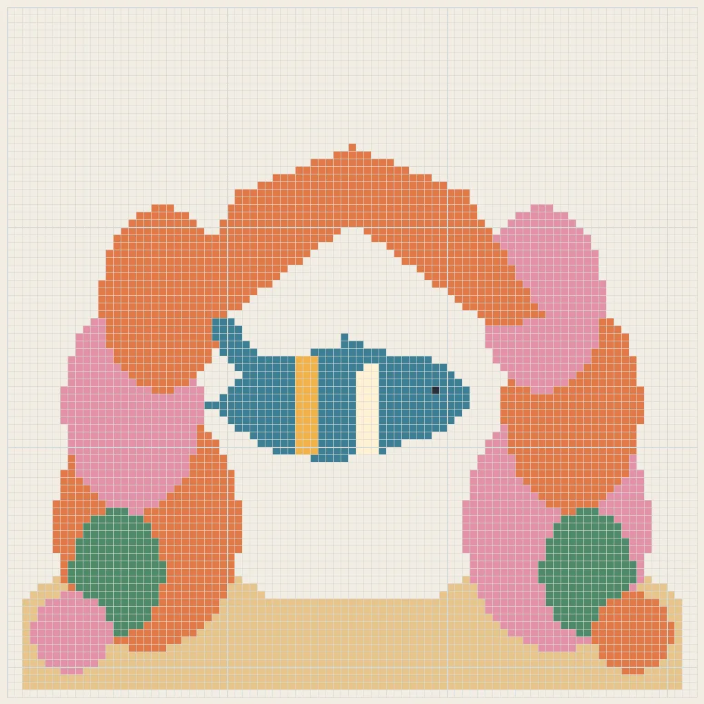 Coral arch wrasse perler bead pattern
