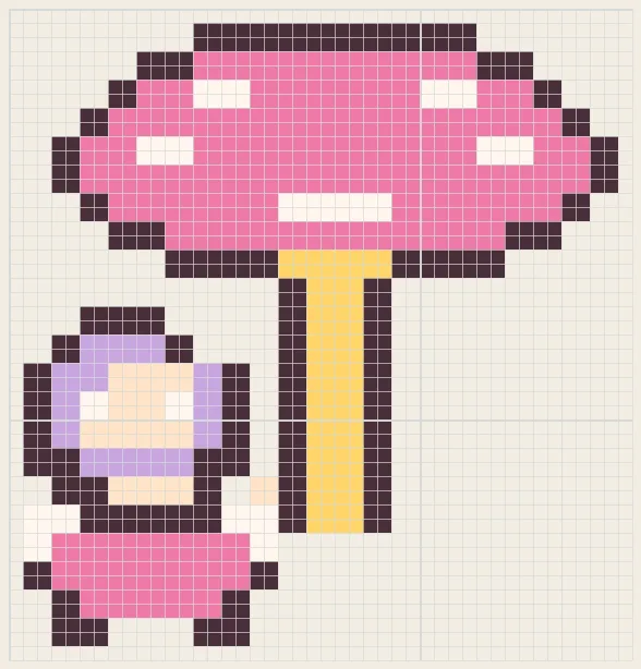 Cotton candy girl perler bead pattern