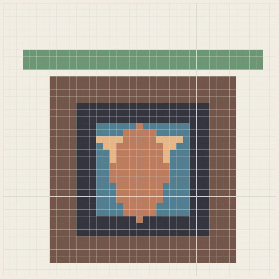 Cozy fireplace perler bead pattern