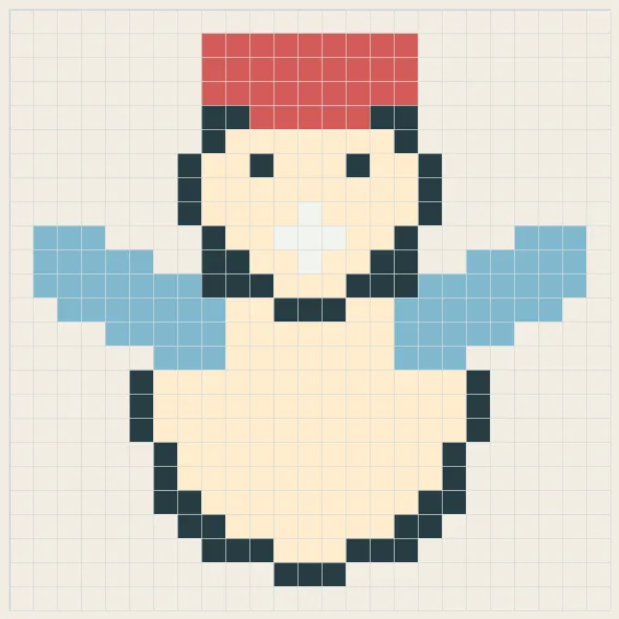 Cozy snowman perler bead pattern
