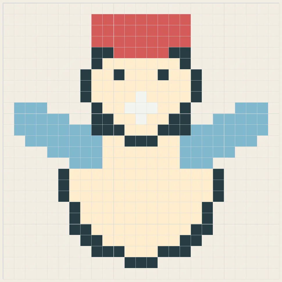 Cozy snowman perler bead pattern