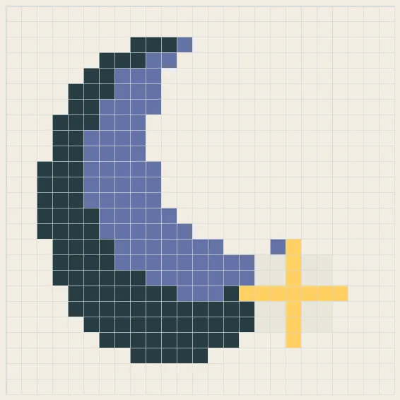Crescent and star perler bead pattern