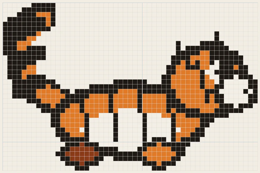 Crouch tiger perler bead pattern