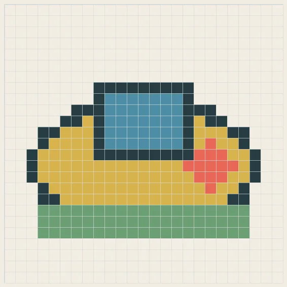 Deep-sea submarine perler bead pattern