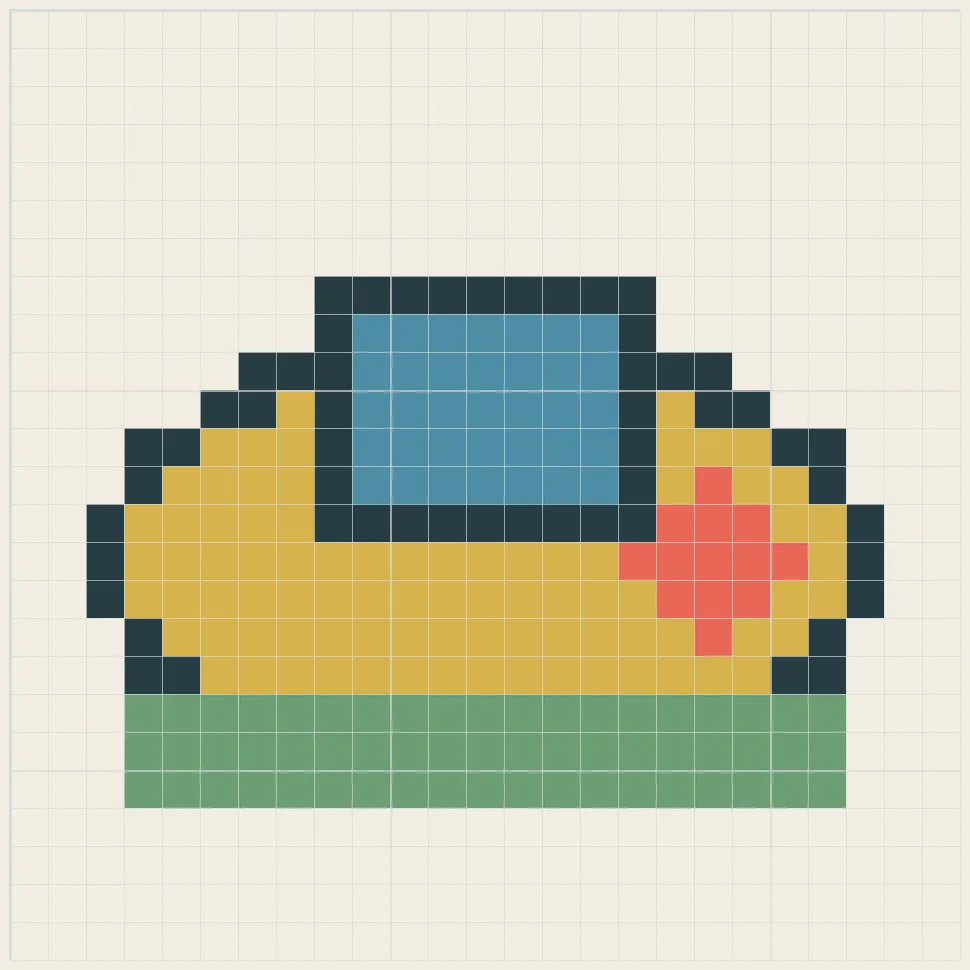 Deep-sea submarine perler bead pattern
