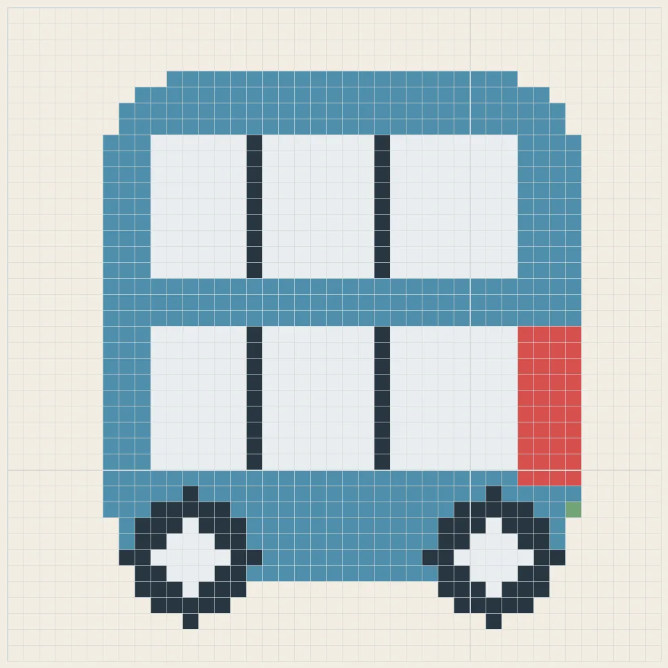 Double-decker bus perler bead pattern