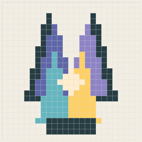 Enchanted crystal perler bead pattern
