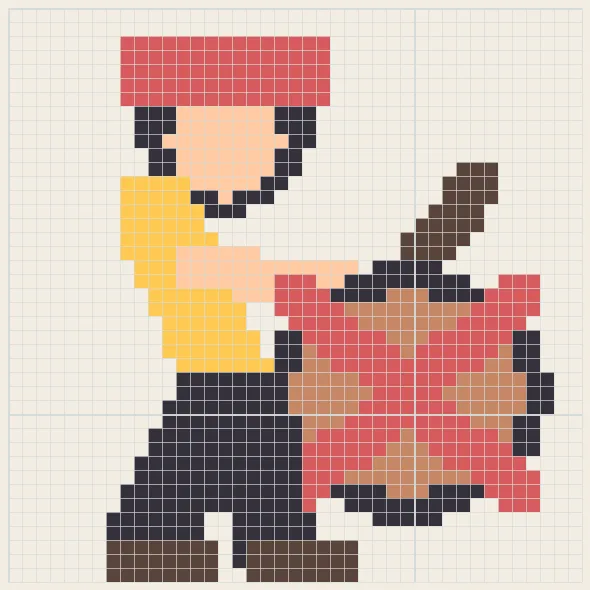Festival drummer perler bead pattern