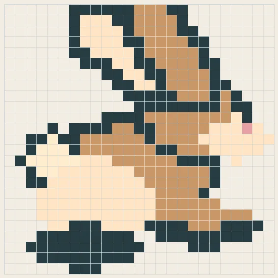 Floppy rabbit perler bead pattern