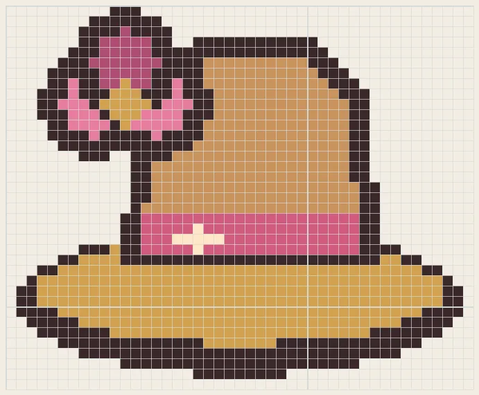 Floral sunhat perler bead pattern