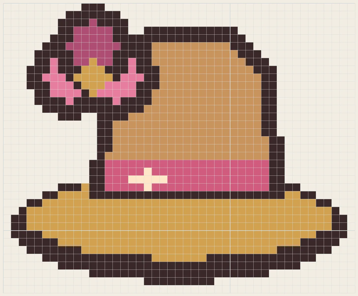 Floral sunhat perler bead pattern