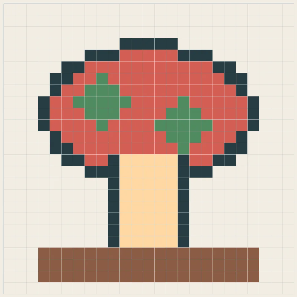 Forest mushroom perler bead pattern