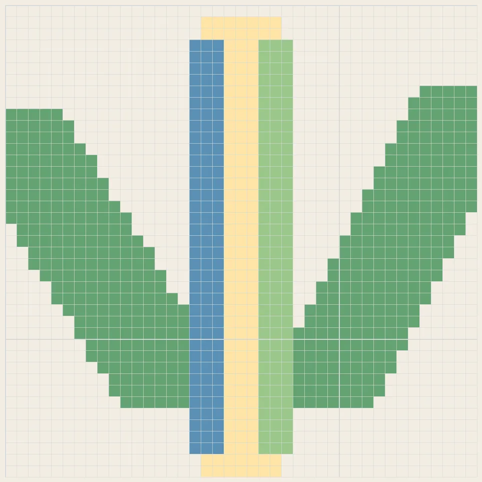 Forest waterfall perler bead pattern