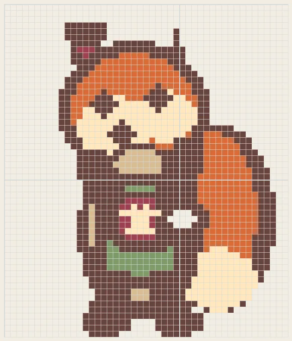 Fox barista perler bead pattern